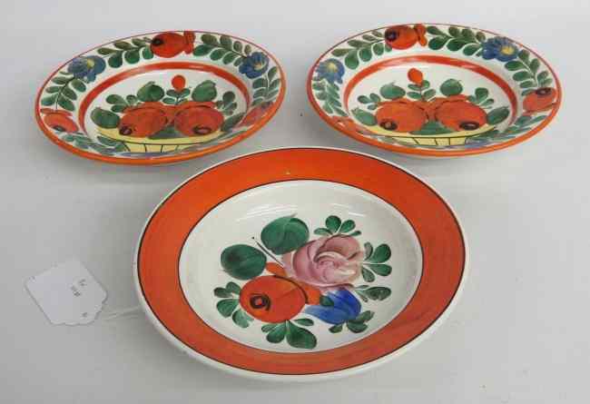 Appraisal: Lot three painted Romanian bowls '' Diameter