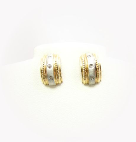 Appraisal: k two-tone gold diamond accent earrings post back