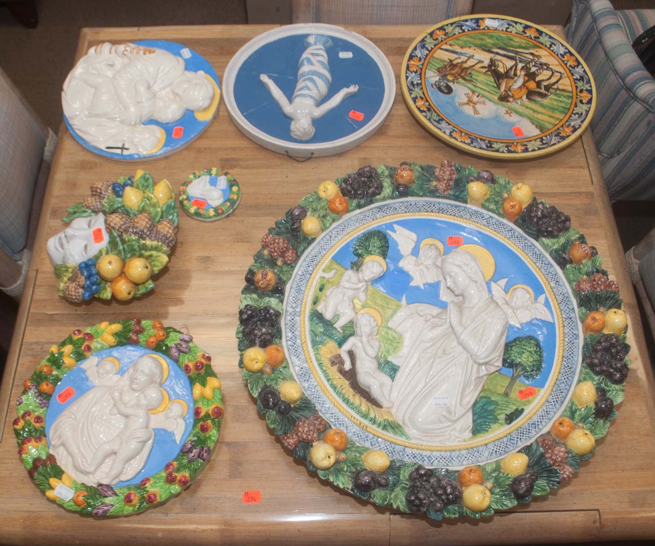 Appraisal: Seven ceramic wall plaques Undernumber