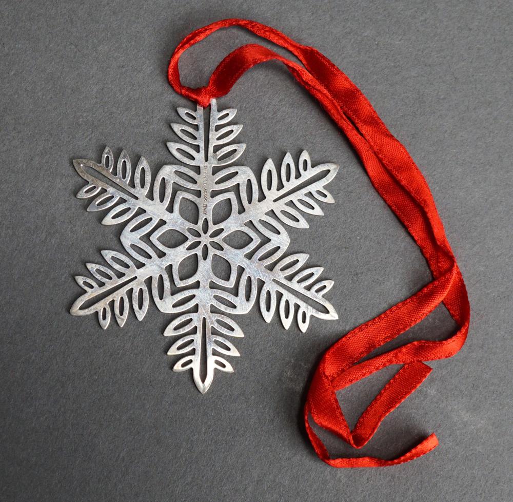 Appraisal: Tiffany Co Sterling Silver 'Snowflake' Ornament L in