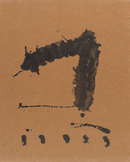 Appraisal: ROBERT MOTHERWELL Untitled Lithograph on light brown Japan paper -