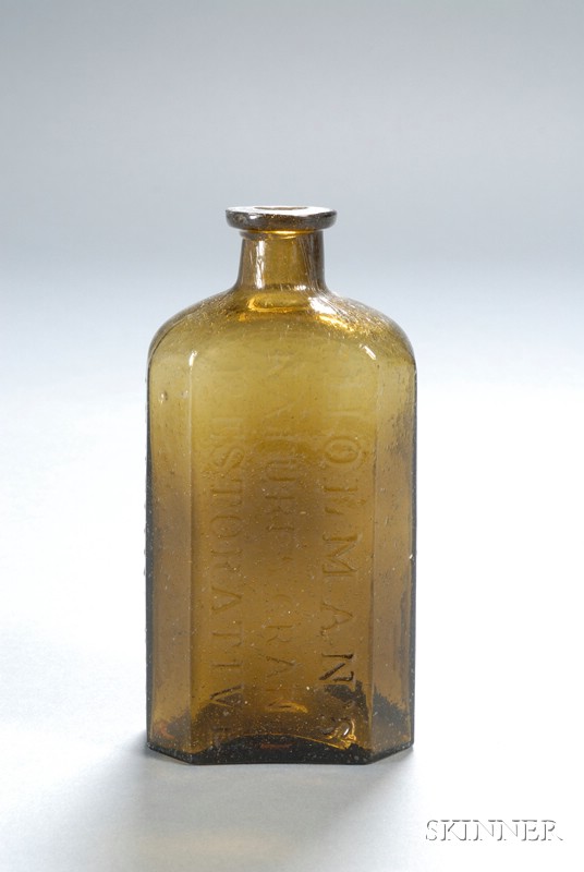 Appraisal: Olive-Amber HOLMAN'S NATURE'S GRAND RESTORATIVE Bottle J B Holman Prop