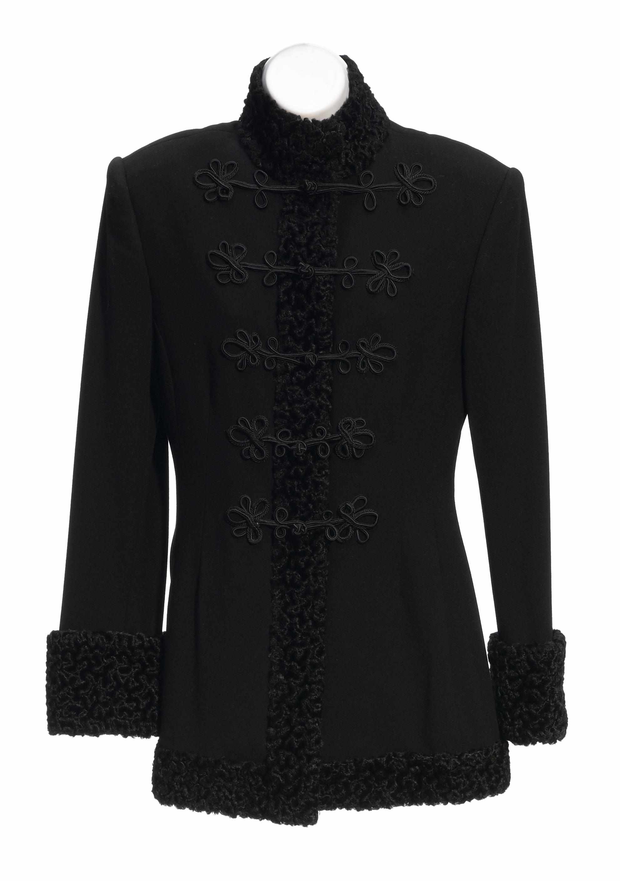 Appraisal: A Ralph Lauren black jacket skirt and coat suit with