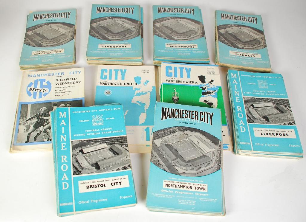 Appraisal: SEASONS OF MANCHESTER CITY HOME PROGRAMMES up to