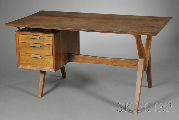 Appraisal: Jens Mellerup Desk American black walnut South Paris Buckfield Maine