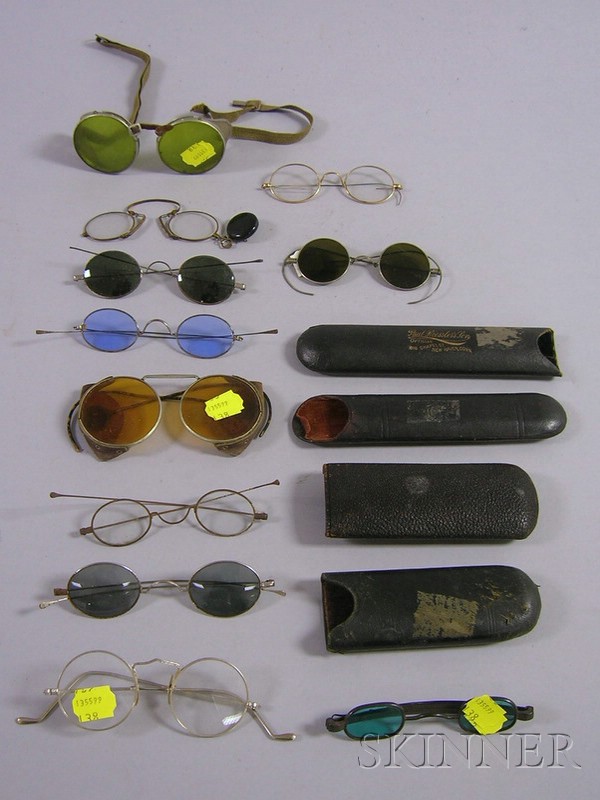 Appraisal: Eleven Pairs of Metal Framed Spectacles and Glasses th and