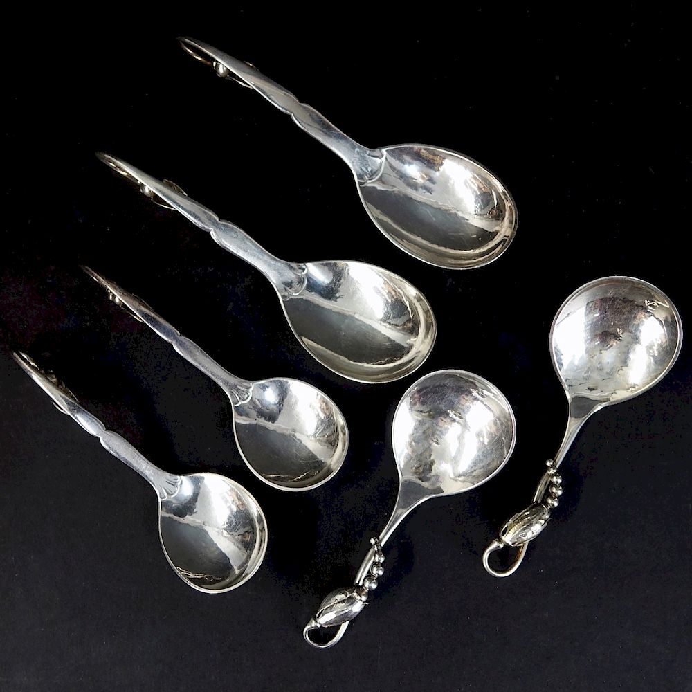 Appraisal: Georg Jensen Jam Spoons Six Georg Jensen Sugar or Jam