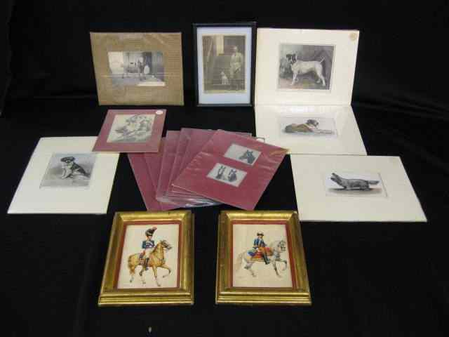 Appraisal: Box of Horse Dog Prints wide variety most matted