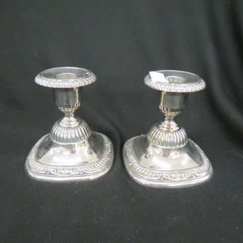 Appraisal: Pair of Reed Barton Silverplate Candleholder excellent