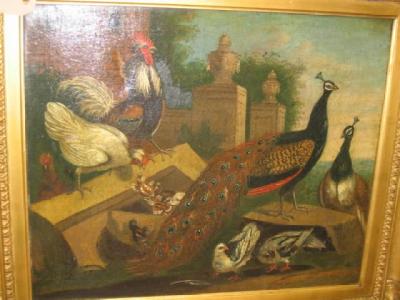 Appraisal: AFTER MELCHIOR DE HONDECOETER Dutch - Peacock and other Fowl