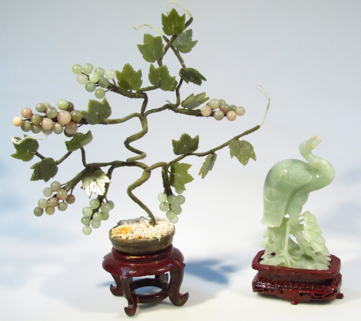 Appraisal: A jadeite finish floral group formed as various entwined stems