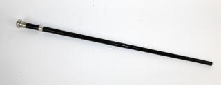 Appraisal: Antique English ebony sterling cane Antique English ebony sterling cane