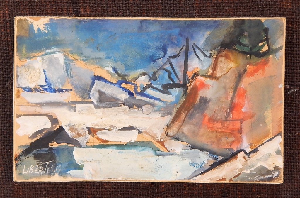 Appraisal: JEAN LIBERTE MODERN CUBIST SEASCAPE PAINTING New York Italy -