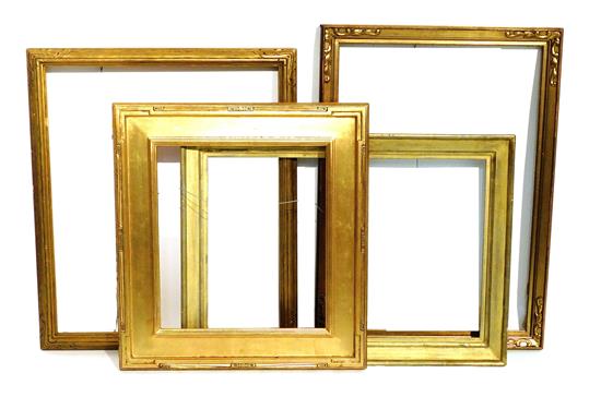 Appraisal: Four Art Nouveau style gilt frames with geometric and floral