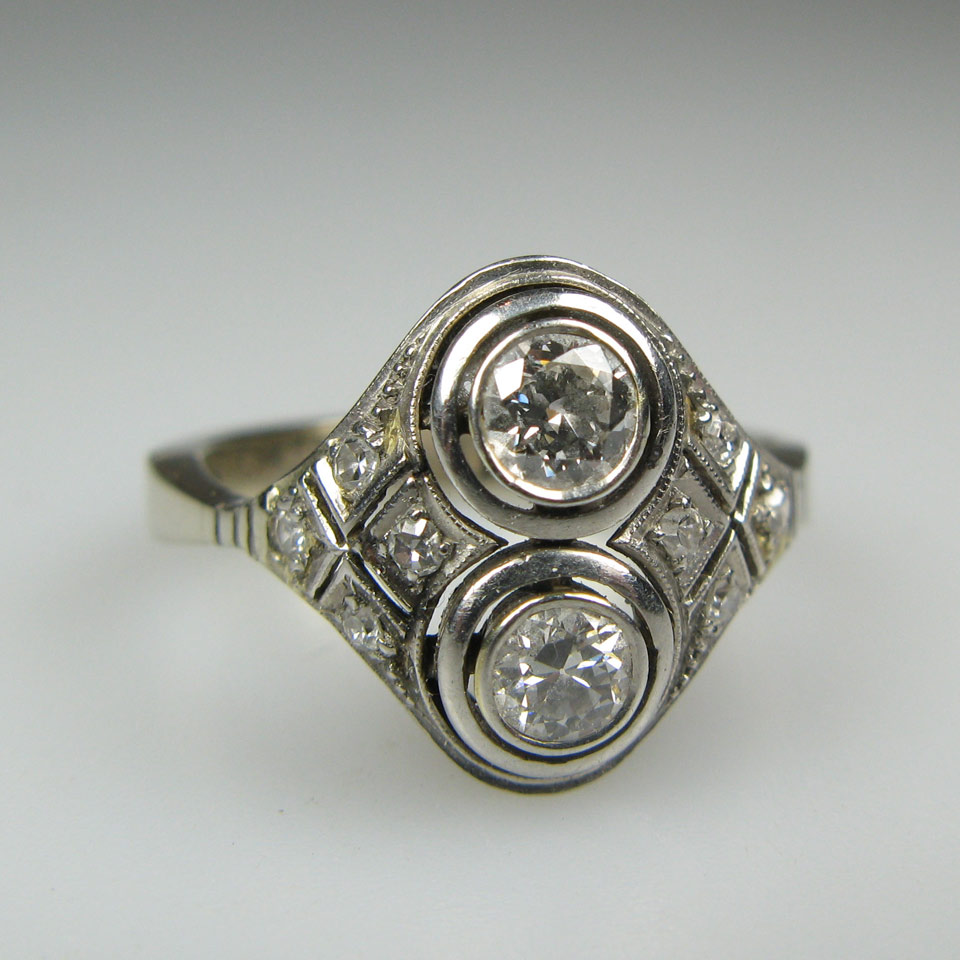 Appraisal: k White Gold And Platinum Filigree Ring set with European