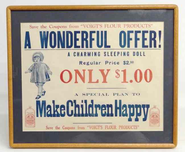 Appraisal: Vintage Crescent Flour advertising poster Sight '' x ''