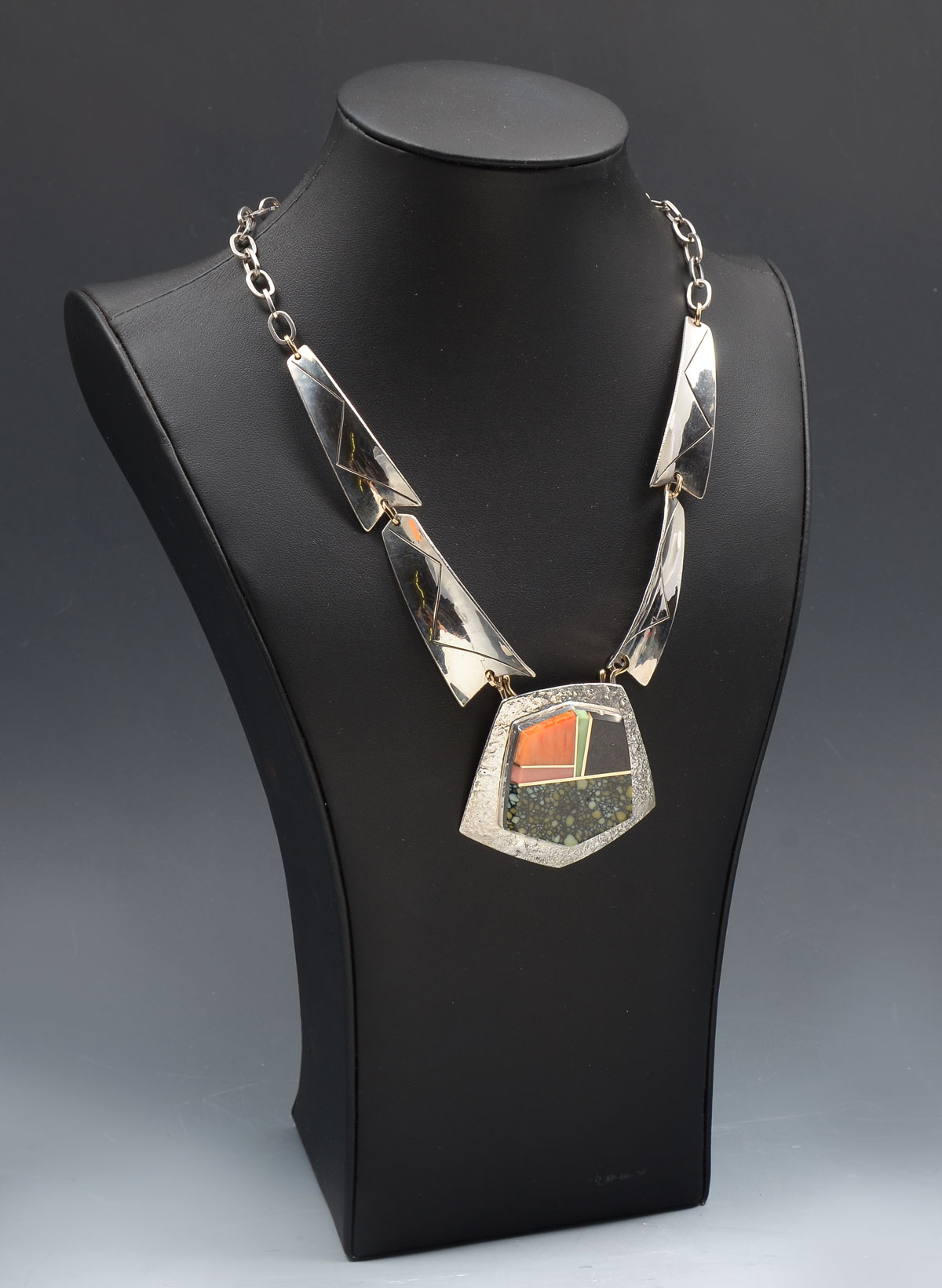 Appraisal: LAGUNA PUEBLO HOPI NECKLACE BY DUANE MAKTIMA Beautifully crafted necklace