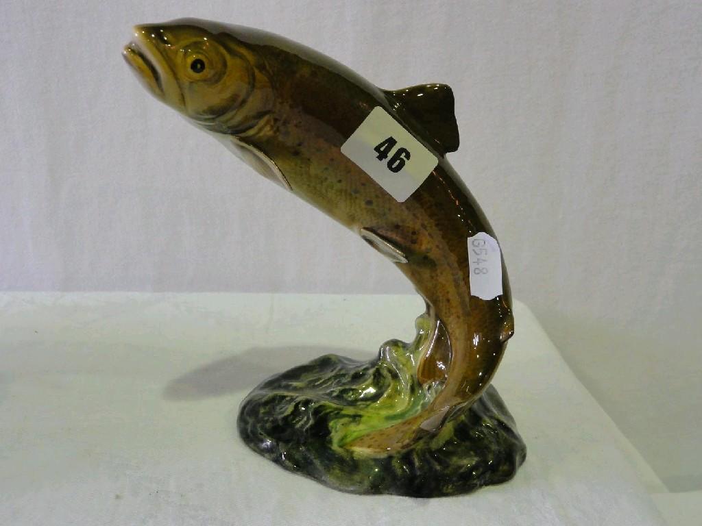 Appraisal: A Beswick model of a leaping trout impressed number to