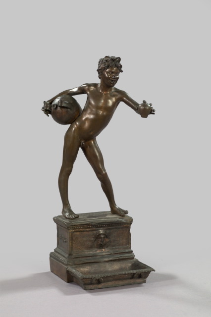 Appraisal: Italian Patinated Bronze Figure of a Devilish Naked Boy modeled