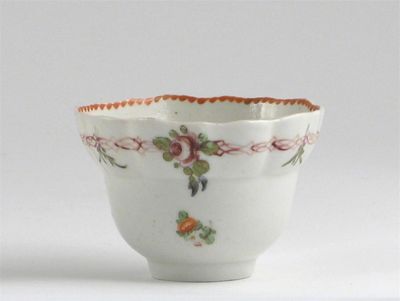 Appraisal: A Bristol teabowl of double ogee form painted in polychrome