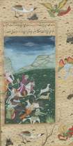 Appraisal: Persian Miniature ca th- th Century Noblemen Indulging in the