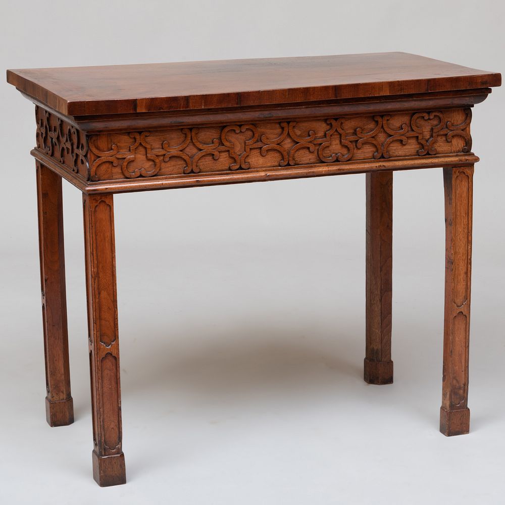 Appraisal: George III Carved Elm and Mahogany Table Top later in