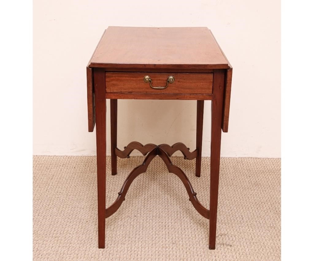 Appraisal: Chippendale Pembroke mahogany table circa with drop leaves single drawer