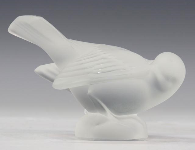 Appraisal: French Lalique art glass figure engraved signature underfoot depicting sparrow