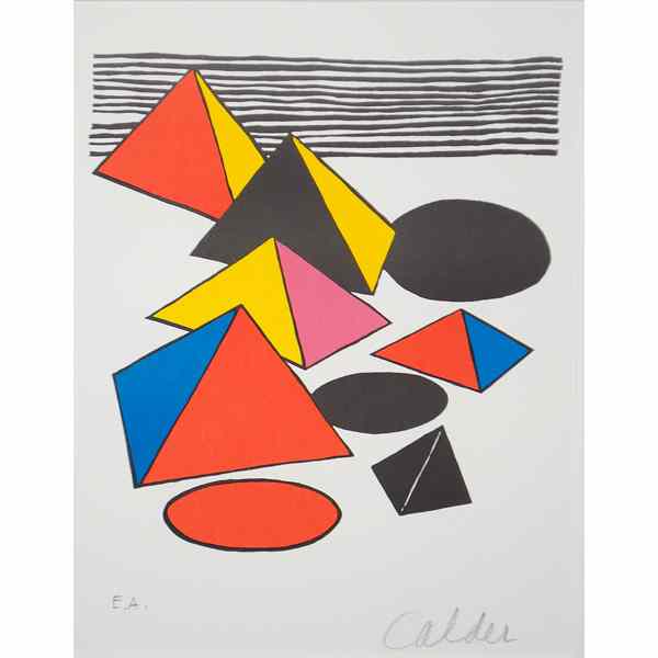 Appraisal: Pyramids Slate Artist Proof by Alexander Calder Alexander Calder American