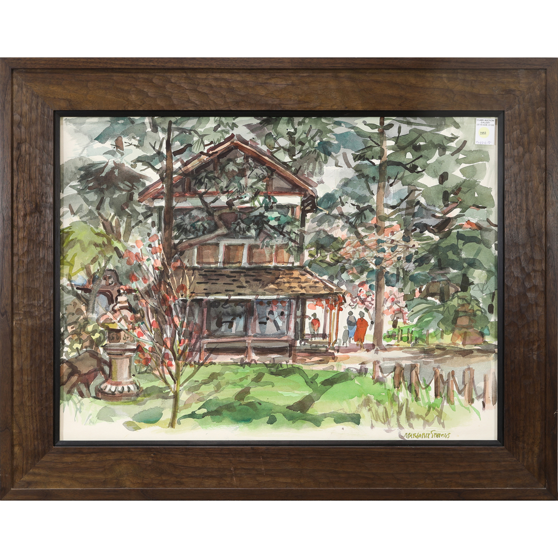 Appraisal: WATERCOLOR MARJORIE STEVENS Marjorie Stevens American - Japanese Tea Garden