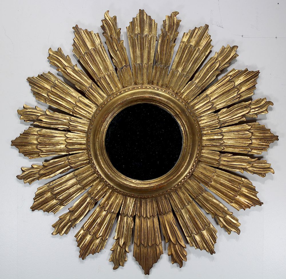 Appraisal: Danby' Italian Carved Wood Starburst Mirror Danby' Italian Carved Gilt