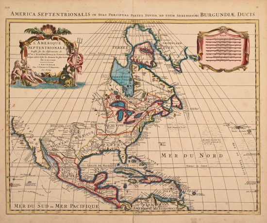 Appraisal: DELISLE GUILLAUME L'Amerique Septentrionale Double-page engraved map x mm wide