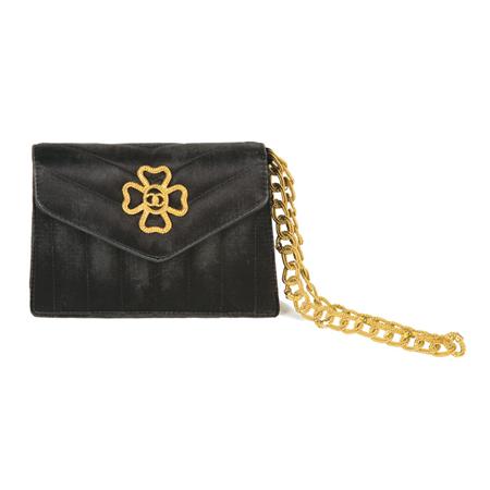 Appraisal: Chanel Black Satin Evening Bag Estimate -