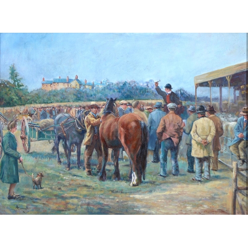 Appraisal: A F Barrett th st c - Livestock Auction signed