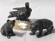 Appraisal: Two early th century silver plated cast model bears length