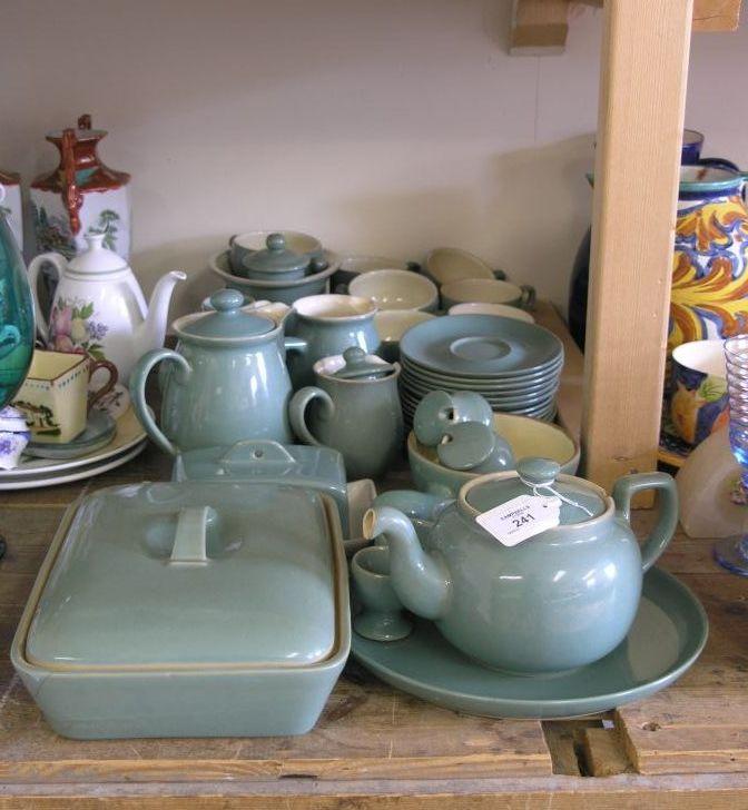 Appraisal: A Denby green glazed stoneware dinner service forty-eight pieces