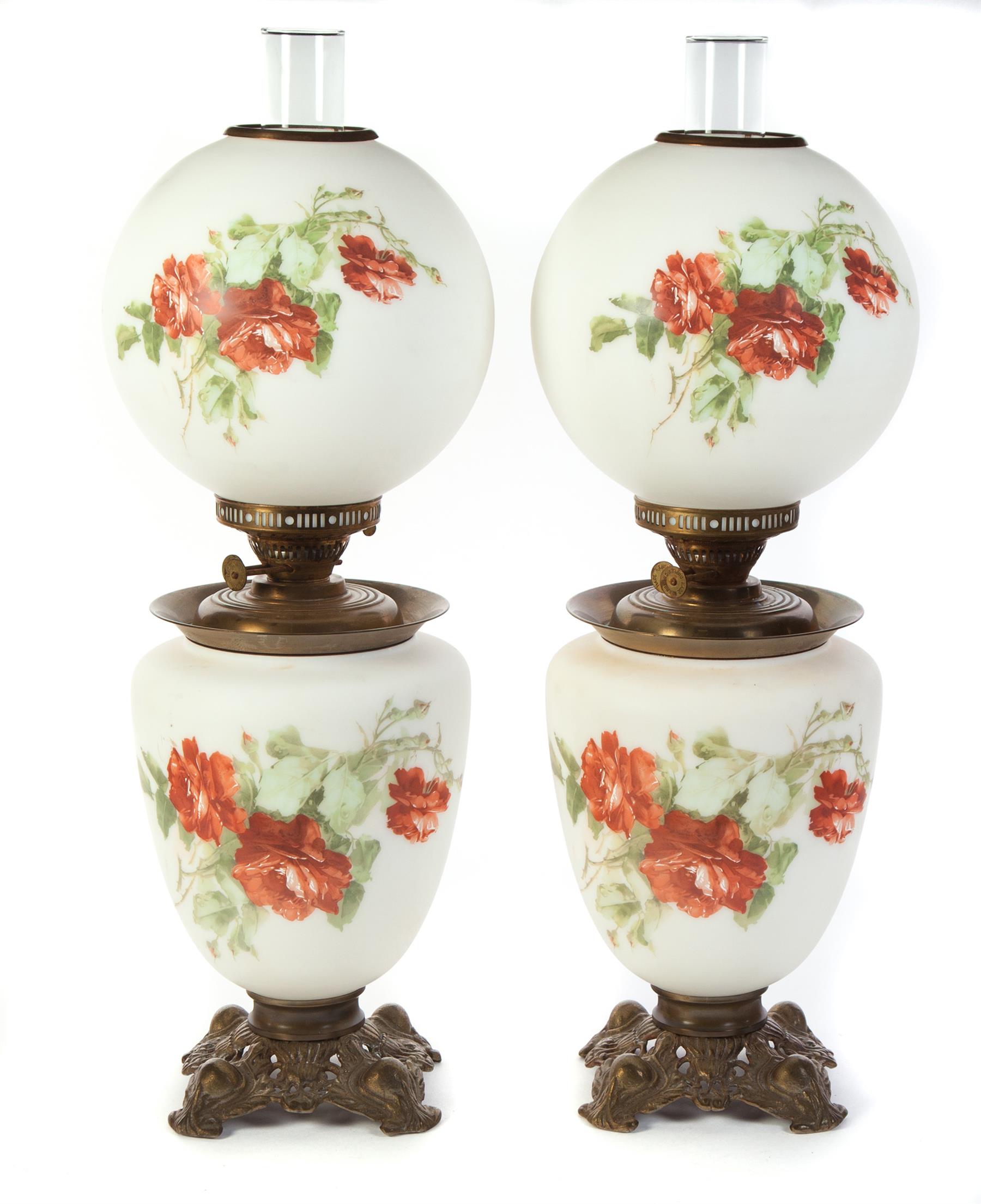 Appraisal: PAIR OF GONE WITH THE WIND OIL LAMPS England nd