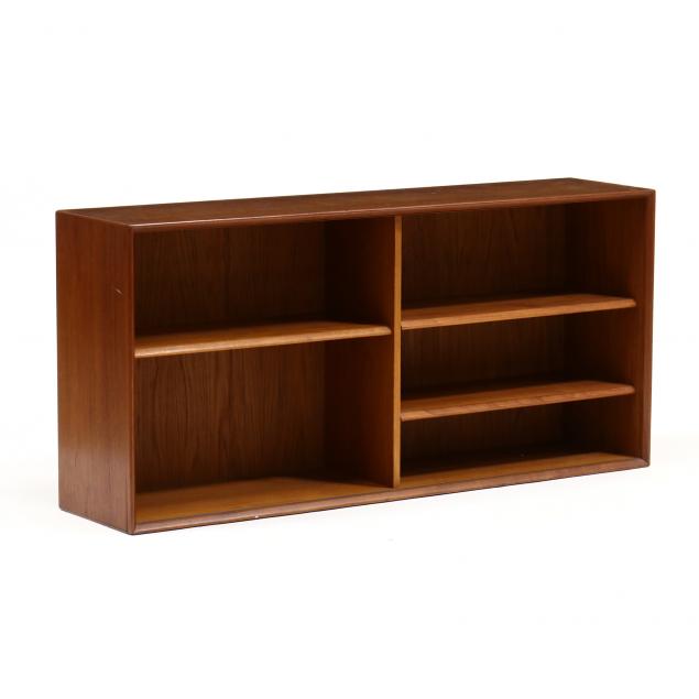 Appraisal: DANISH MODERN TEAK LOW BOOKCASE s teak veneer sleek rectangular