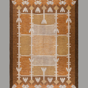 Appraisal: Ingegerd Silow - Flatweave RugSweden c hand-woven wool with woven