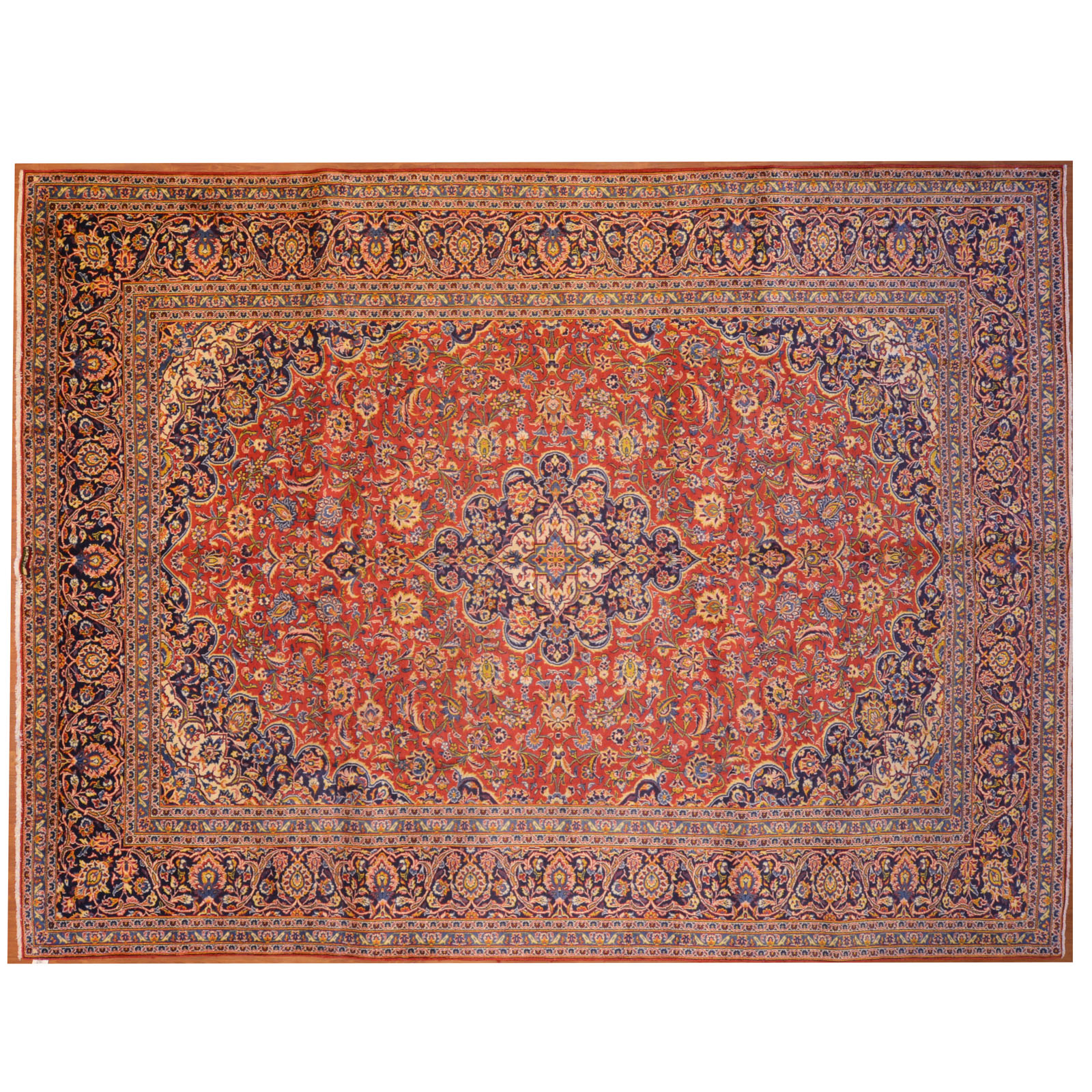 Appraisal: KASHAN CARPET PERSIA X Fourth quarter- th century hand-knotted wool