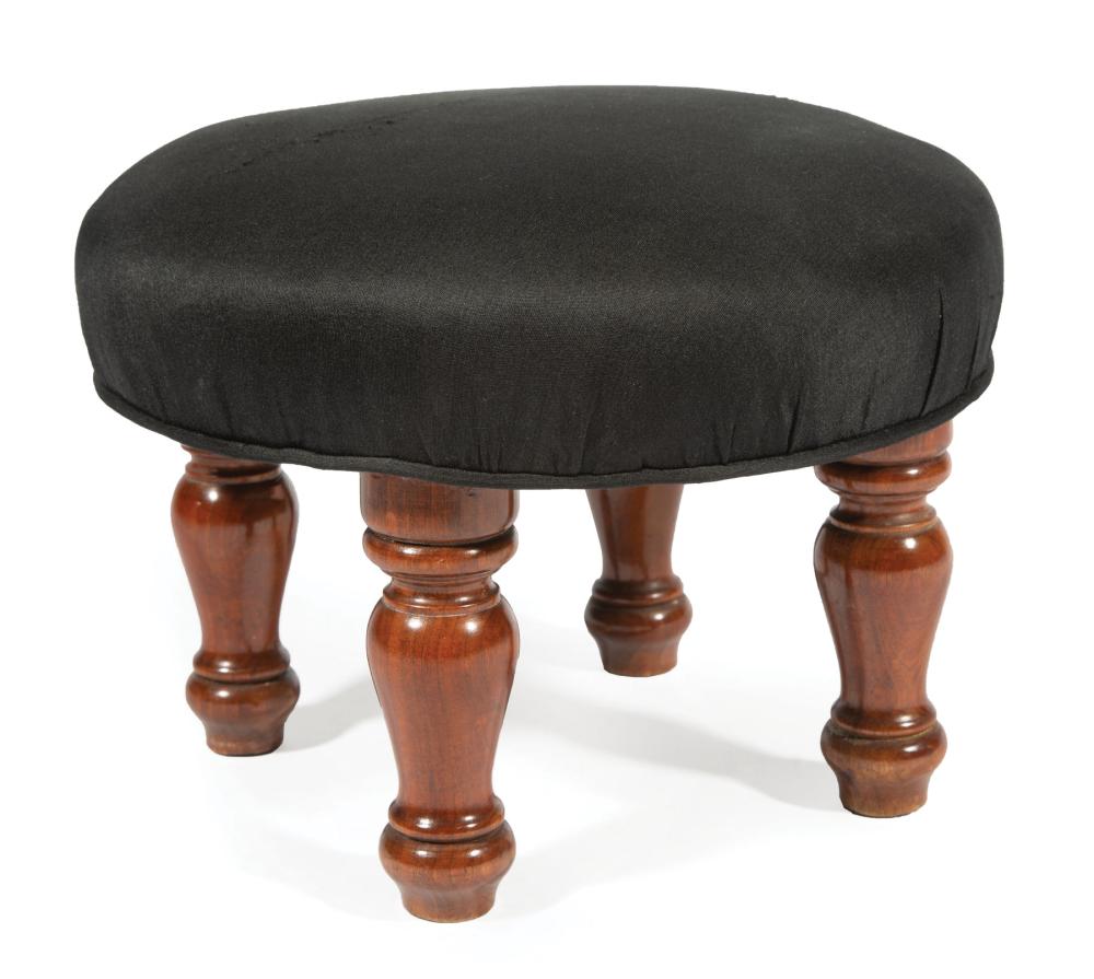 Appraisal: Small American Federal Carved Mahogany Footstool early th c black