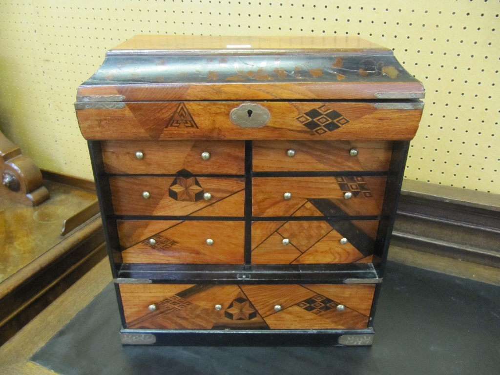 Appraisal: Oriental marquetry inlaid collectors chest