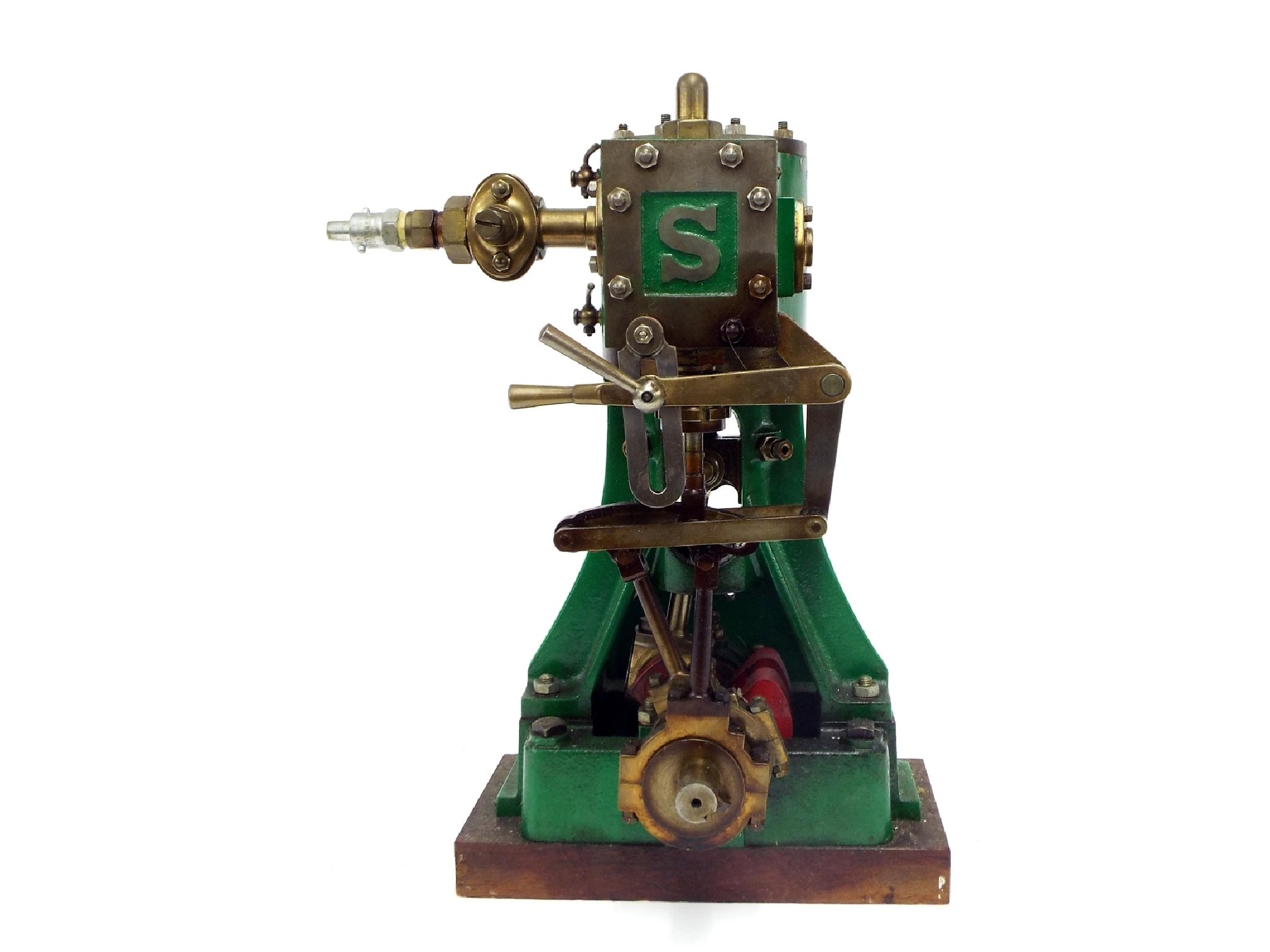 Appraisal: Impressive cast metal vertical live steam engine inscribed with the