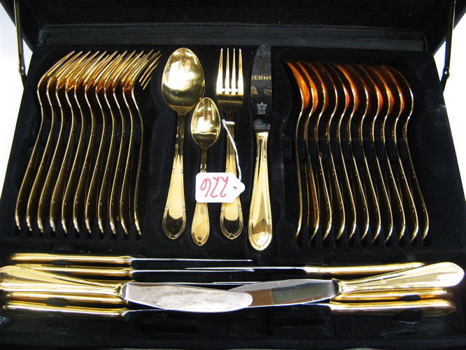 Appraisal: BESTECKE SOLINGEN GERMANY FLATWARE SET K gold plated pieces service