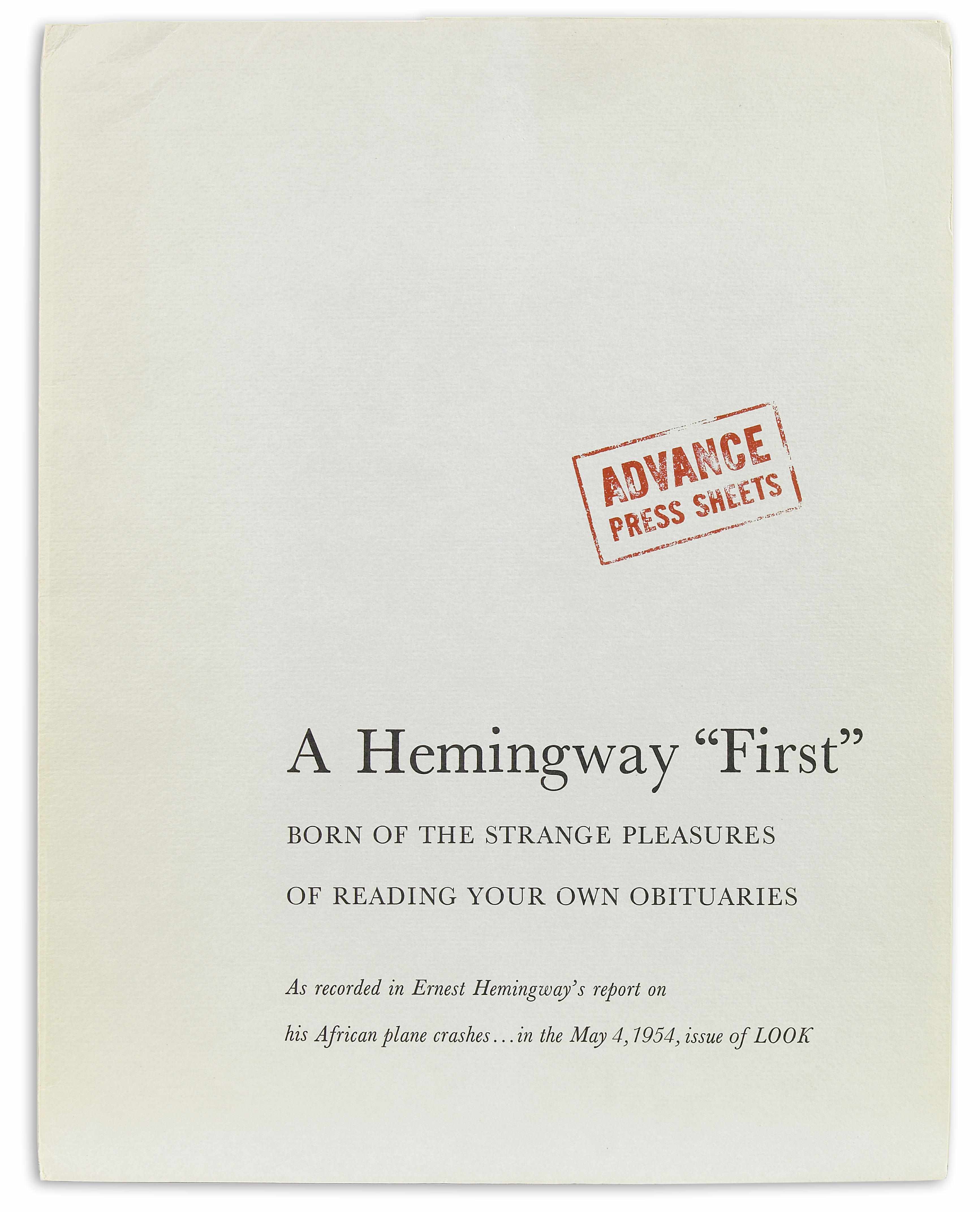 Appraisal: HEMINGWAY ERNEST - The Christmas Gift Part II New York