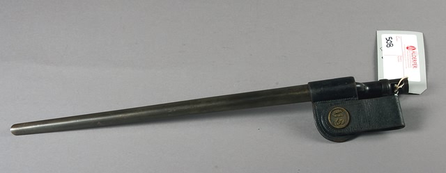 Appraisal: Socket bayonet and scabbard M with US rosette on frog