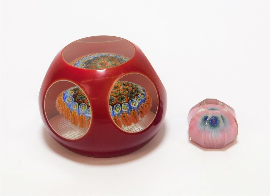 Appraisal: PC MURANO FACETED ART GLASS PAPERWEIGHTS Italy th CenturyIncludes a