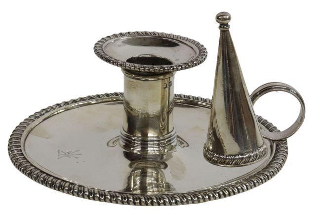 Appraisal: English George III sterling silver chamber candlestick Robert Garrard II