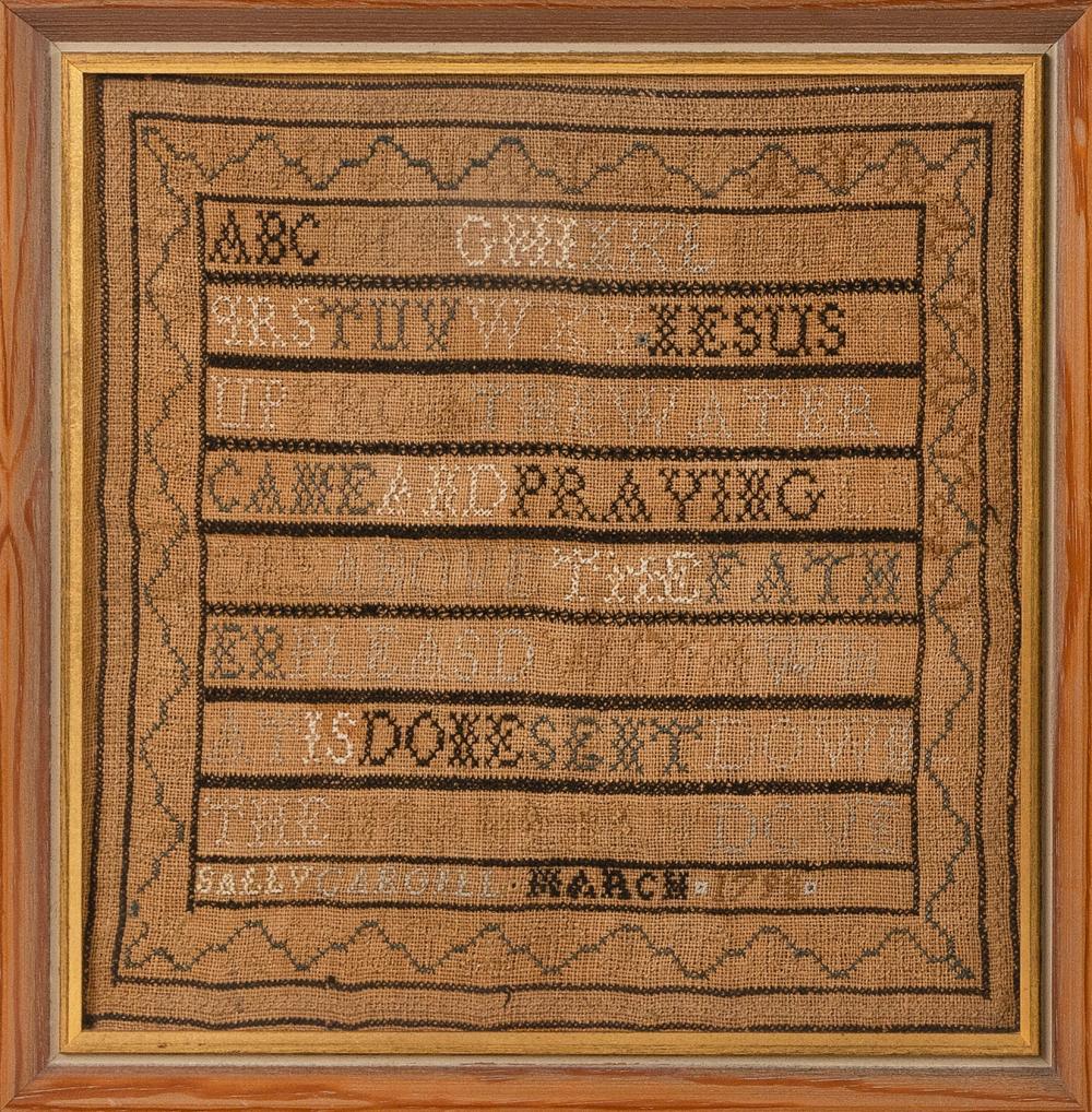 Appraisal: NEEDLEWORK SAMPLER CIRCA FRAMED X NEEDLEWORK SAMPLER Circa Wrought by