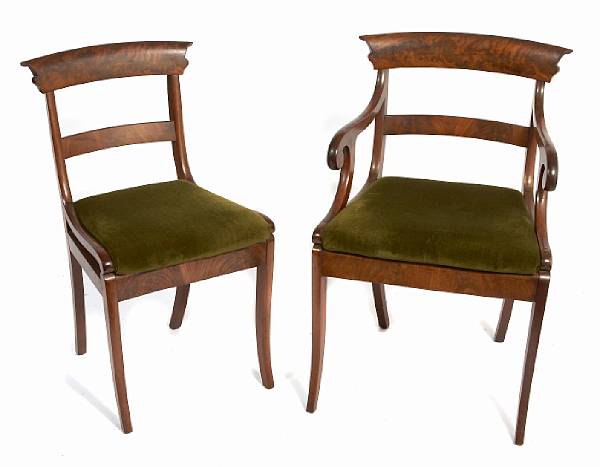 Appraisal: A set of eight Regency dining chairs comprising six side